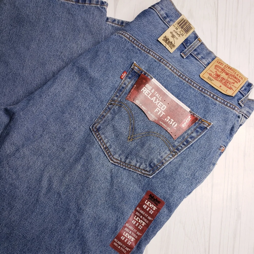 Levi's 550 Men's Relaxed Fit Blue Jeans Size 48x32 Big & Tall